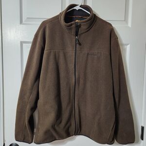 Timberland Brown/deep Olive Green Zip-Up Fleece Jacket